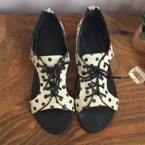 F21 Black & White Polka Dot Sandals